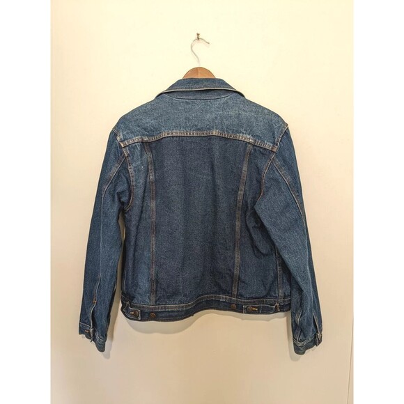 Mens S Vintage 80s Denim Jean Jacket Red Buffalo Plaid Lined Generation One - Picture 3 of 3